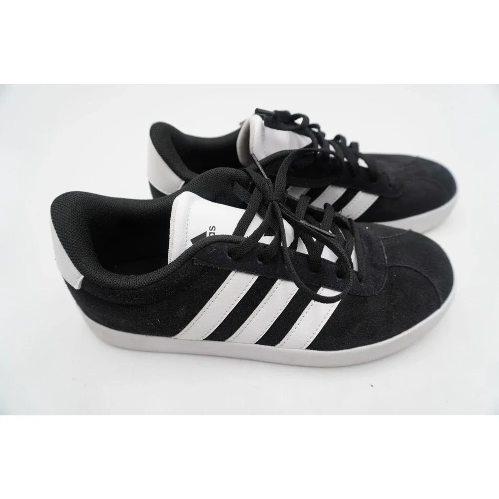 Adidas Unisex Kid's Lace Up VL Court 3.0 Sneakers JL3 Black Size US:4 UK:3.5
